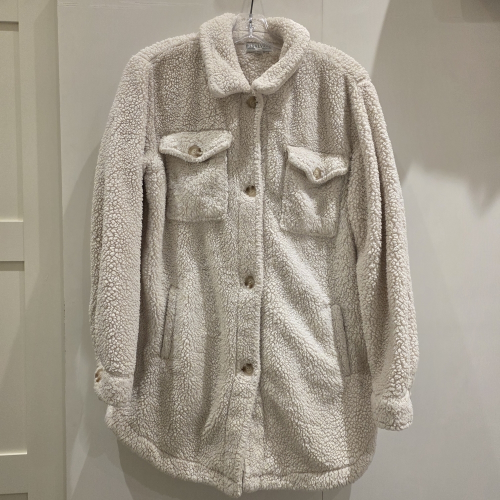 Cream Long Shirt-Jacket